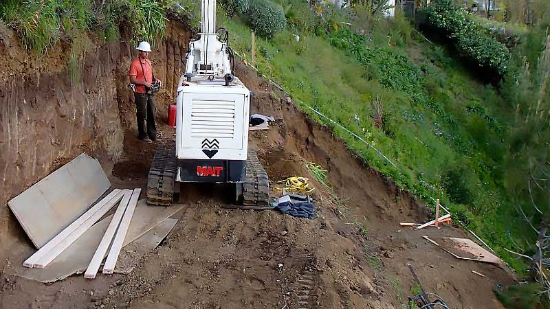 California Drilling Contractor, Caisson Construction, Low Overhead Drilling, Large Diameter Drilling, Hillside Drilling, Shoring, Limited Access Drilling, Foundation Drilling, Seepage Pit Drilling, Los Angeles, Milpitas, Santa Barbara, Montecito, Malibu, San Diego, Drilling Services, Construction, Coastline Engineering